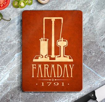 Michael Faraday - Elektromanyetizma Bilimi Cam Kesim Tablası