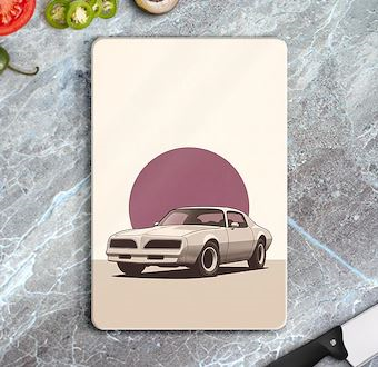 Muscle Car Efsanesi - Amerikan Spor Otomobil - Nostaljik Otomobil Serisi Cam Kesim Tablası