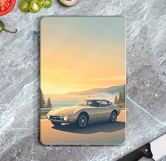 Pastel Tonlu Otomobil Tasarımı - Stilize Otomobil Serisi Cam Kesim Tablası