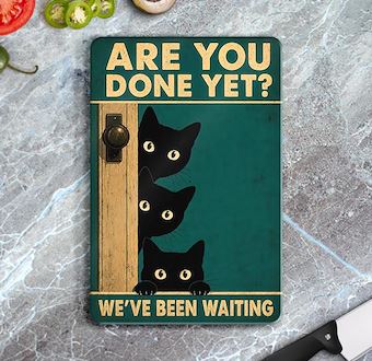 Retro Cat : Are You Done Yet ? We've Been Waiting Cam Kesim Tablası
