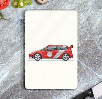 Retro Viraj Otomobili - Klasik Ralli Serisi Cam Kesim Tablası