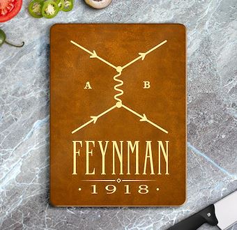 Richard Feynman - Kuantum Fiziği Diyagramı Cam Kesim Tablası