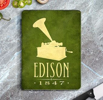 Thomas Edison - İcat ve Yenilik Cam Kesim Tablası