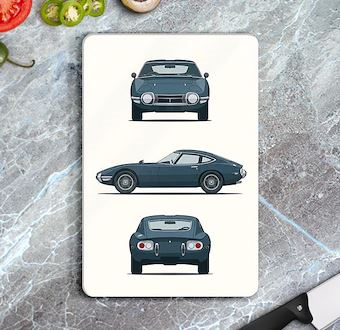 Toyota 2000GT - Teknik Çizim Otomobil - Teknik Otomobil Çizimleri Serisi Cam Kesim Tablası