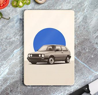 Vintage Klasik Otomobil - Nostaljik Otomobil Serisi Cam Kesim Tablası