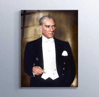 Atatürk - Millete Efendilik Yoktur, Hizmet Etme Vardır Cam Tablosu