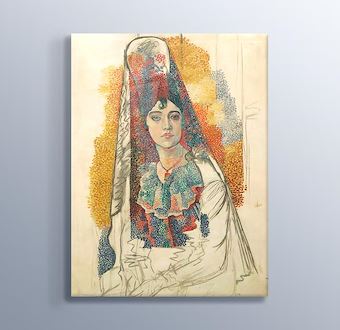 La Salchichona - Mantolu Kadın - Woman with a Mantilla Cam Tablosu
