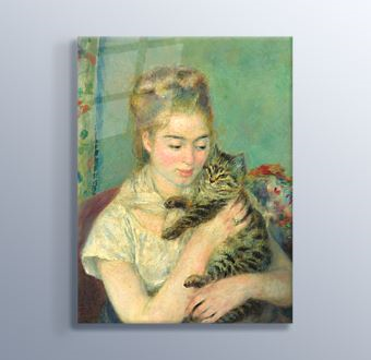 Femme au chat - Woman with a Cat Cam Tablosu