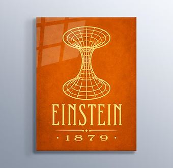 Albert Einstein - Uzay Zaman Geometrisi Cam Tablosu