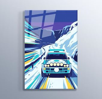 Buz Etabı - Ralli Otomobili - Sinematik Ralli Serisi Cam Tablosu