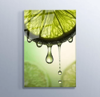 Green Lime - Yeşil Limon Cam Tablosu