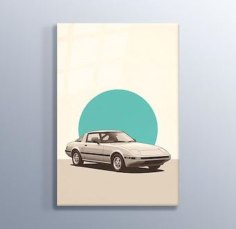 Japon Spor Klasiği - Retro Otomobil - Nostaljik Otomobil Serisi Cam Tablosu