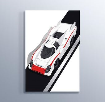 Kırmızı Prototip - Grafik Çizimli Yarış Serisi Cam Tablosu