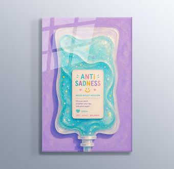 Liquid Feelings Collection - Anti Sadness Cam Tablosu