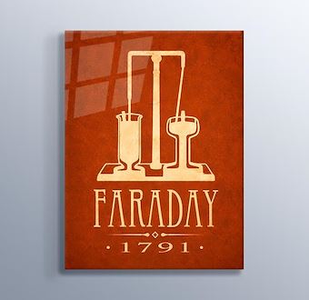 Michael Faraday - Elektromanyetizma Bilimi Cam Tablosu