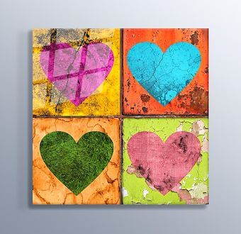Pop Art Kalpli Desen Cam Tablosu