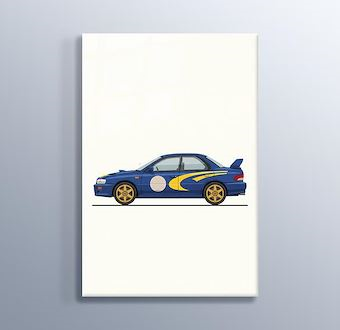 Ralli Efsanesi - Ralli Otomobili - Klasik Ralli Serisi Cam Tablosu