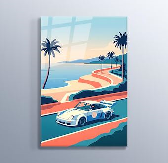 Riviera Yarışı - Minimal Yarış Serisi Cam Tablosu