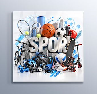 Sporun Enerjisi ve Renkli Dünyası Cam Tablosu
