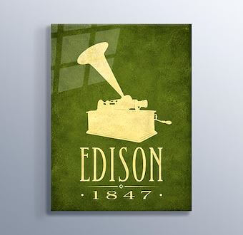 Thomas Edison - İcat ve Yenilik Cam Tablosu