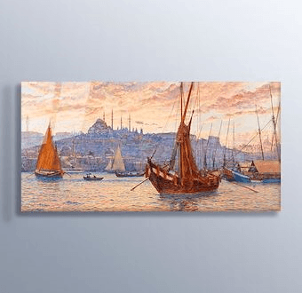 The Golden Horn - Altın Boynuz - Haliç Manzarası Cam Tablosu