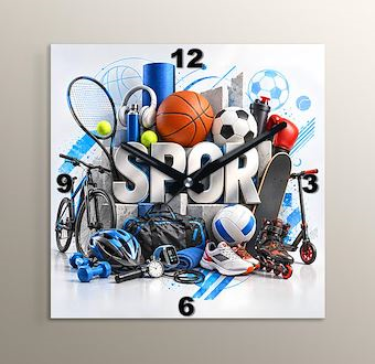 Sporun Enerjisi ve Renkli Dünyası Duvar Saati