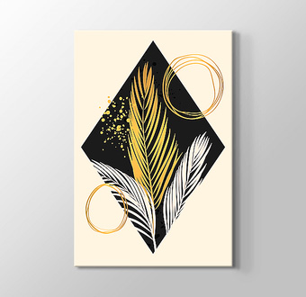 Altın ve Siyah Renkte Botanik Afişi - 3