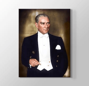 Atatürk - Millete Efendilik Yoktur, Hizmet Etme Vardır Kanvas Tablosu
