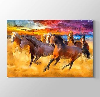 Atlar Sahilde Renklerin Dünyasına Koşarken