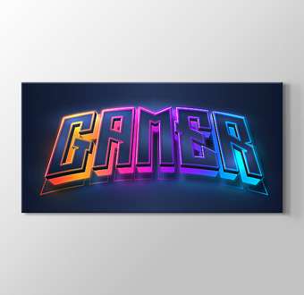 Gamer - Renkli Neon Deseni