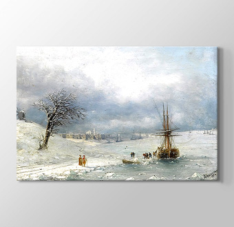 Frozen Bosphorus Under Snow - 1874 İstanbul Boğazı Karlar Altında
