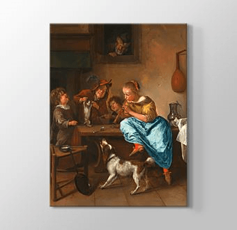 Children Teaching a Cat to Dance - The Dancing Lesson Kanvas Tablosu