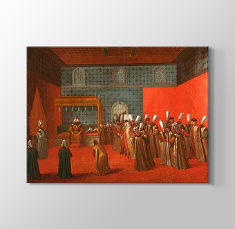 Osmanlı Padişahı Sultan III. Ahmed ile Hollanda Büyükelçi Cornelis Calkoen bir görüşmede