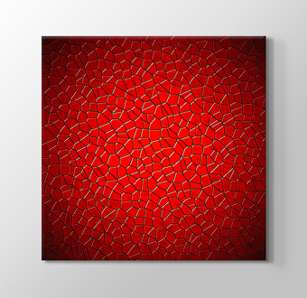 Kırmızı Camdaki Mozaik Vitray Desen - 2