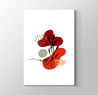 Kırmızı ve Turuncu Minimalist Yapraklar