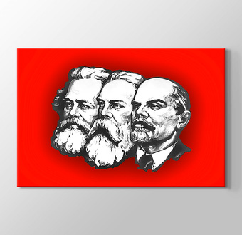 Marx, Engels ve Lenin - Sovyet Propaganda Posteri