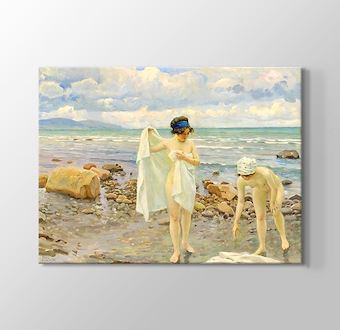 The Bathers - Two Young Women on a Beach