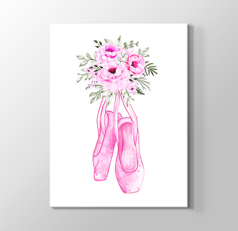 Pembe Balerin Ayakkabıları ve Çiçekler - 3