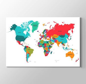 Renklendirilmiş Ülke Dünya Haritası