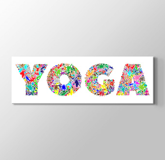 Renkli Yapraklarla Yoga Tipografi