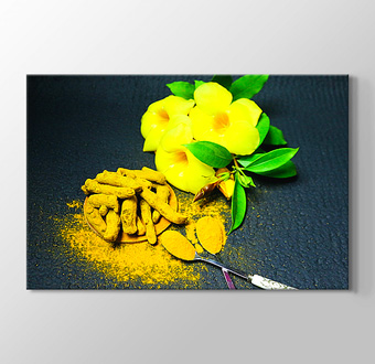 Sarı Çiçek ve Baharatlar Kompozisyon