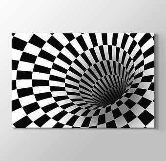 Siyah Beyaz Optik İllüzyon Tüneli