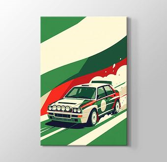 Dar Yol Ralli Otomobili - Sinematik Ralli Serisi Kanvas Tablosu