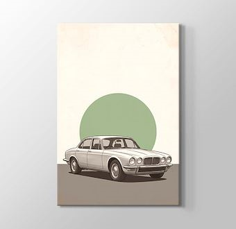 Eski Otomobil Sokak Görünümü - Nostaljik Otomobil Serisi Kanvas Tablosu