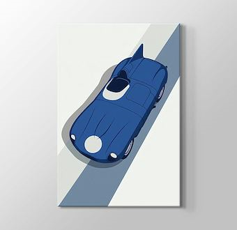 Gece Mavisi Roadster - Grafik Çizimli Yarış Serisi Kanvas Tablosu