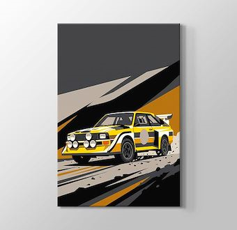 Hareketli Parkur Ralli Otomobili - Sinematik Ralli Serisi Kanvas Tablosu