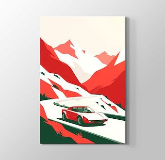 Kızıl Zirve - Minimal Yarış Serisi Kanvas Tablosu