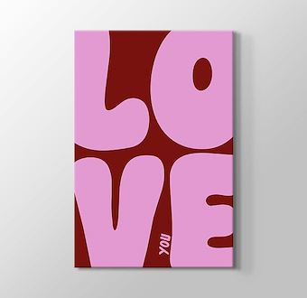 Love Modern Tipografi Dekor Kanvas Tablosu