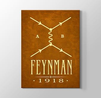 Richard Feynman - Kuantum Fiziği Diyagramı Kanvas Tablosu