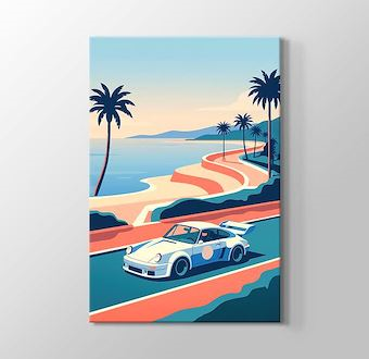 Riviera Yarışı - Minimal Yarış Serisi Kanvas Tablosu